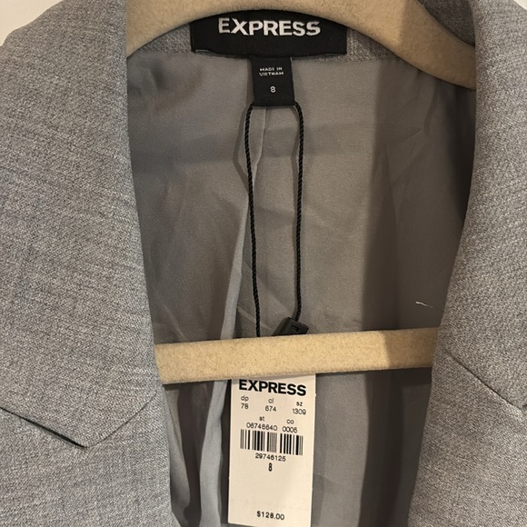 Express - Gray Fitted Blazer (Size US 8) - Picture 5 of 7